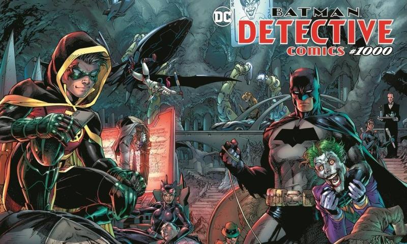 Capa da edição Detective Comics 1000 traz Coringa, Batman, Robin e outros