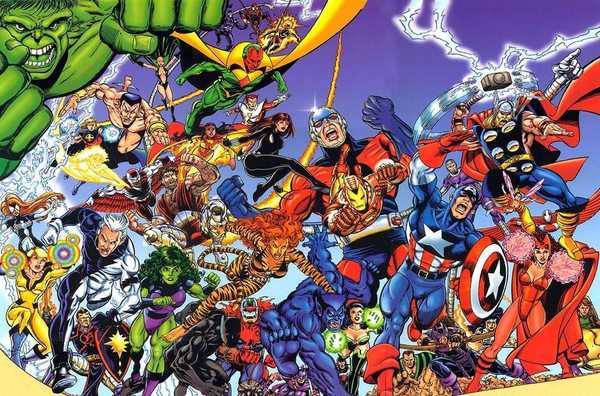 Muitos Vingadores aparecem na icônica capa dos Vingadores de Kurt Busiek e George Perez