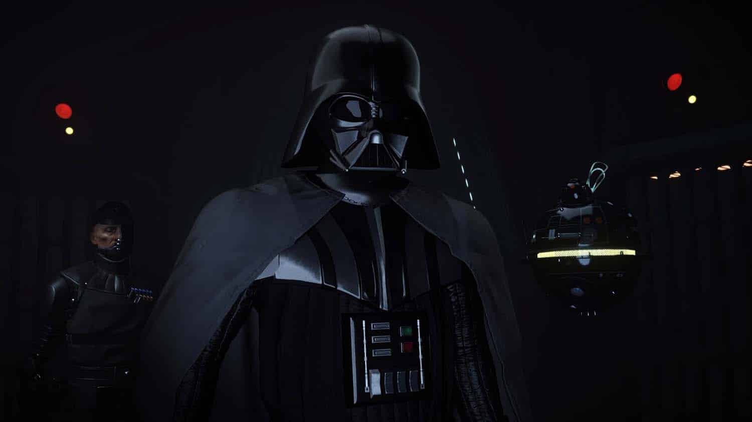 Dark Vader e outros personagens em Imagem do jogo de Oculus Quest Vader Immortal Credit: ILMxLab