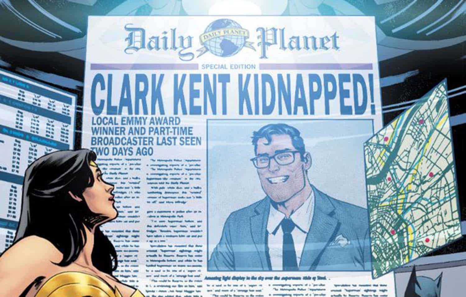 Jornal mostra Clark Kent Sequestrado em "Event Leviathan" De Bendis na DC Comics
