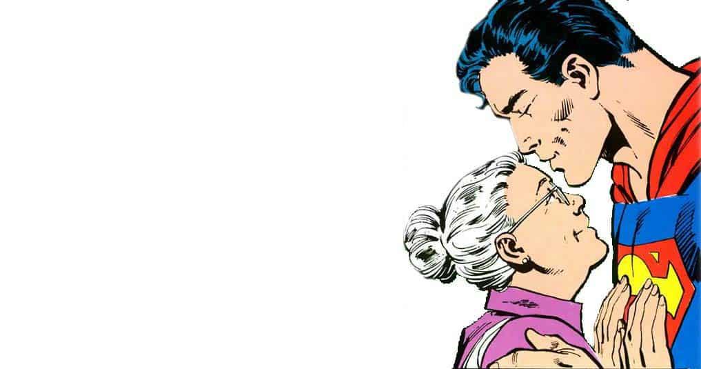 Clark Kent, o Superman, beija Martha Kent, uma das mães da cultura nerd e geek
