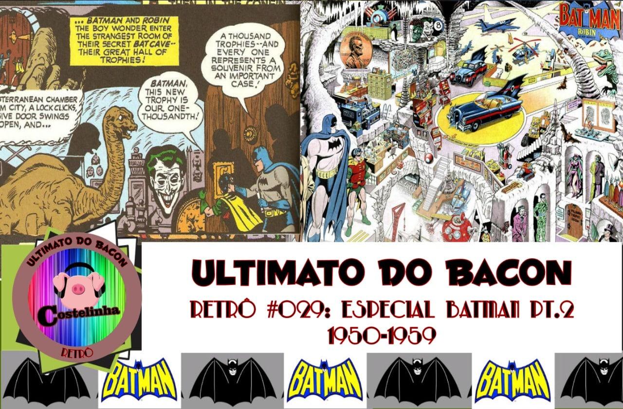 Imagem com desenhos do Batman e sua Batcaverna