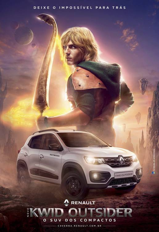 Poster da campanha Kwid Outsider inspirado em Caverna do Dragão da Renault